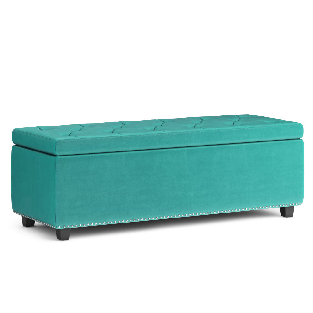 Hamilton Storage Ottoman in Velvet Fabric