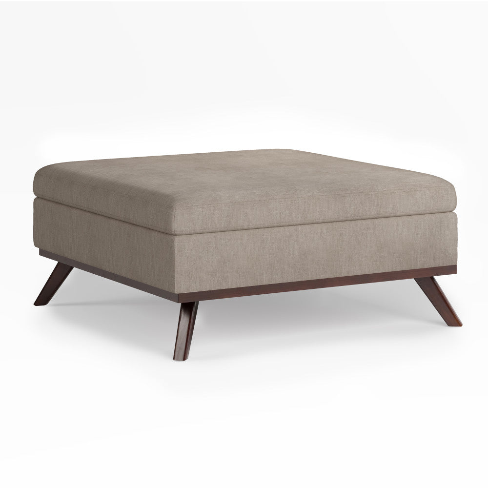 Owen Medium Square Table Ottoman in Linen