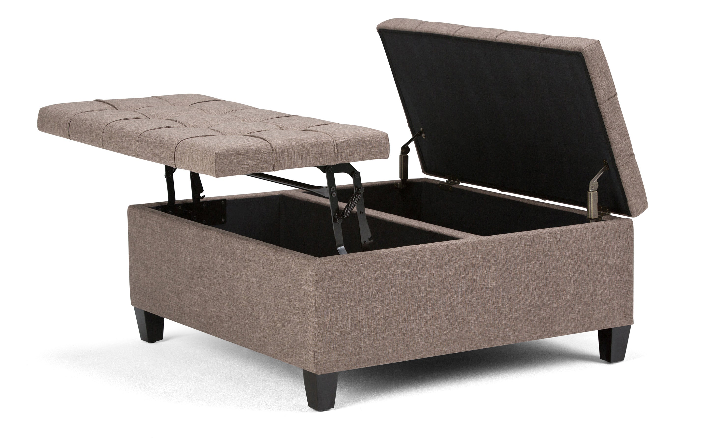 Harrison Coffee Table Ottoman in Linen