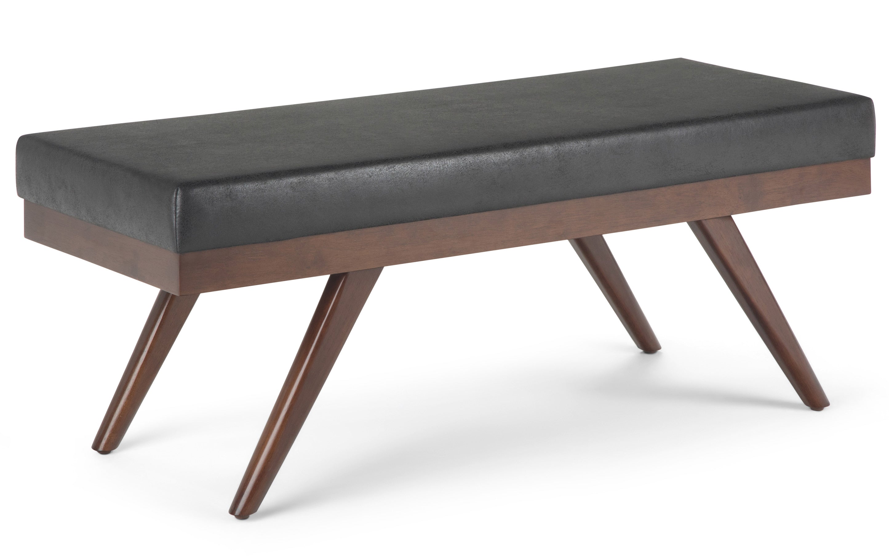 Chanelle Ottoman Bench in Distressed Vegan Leather