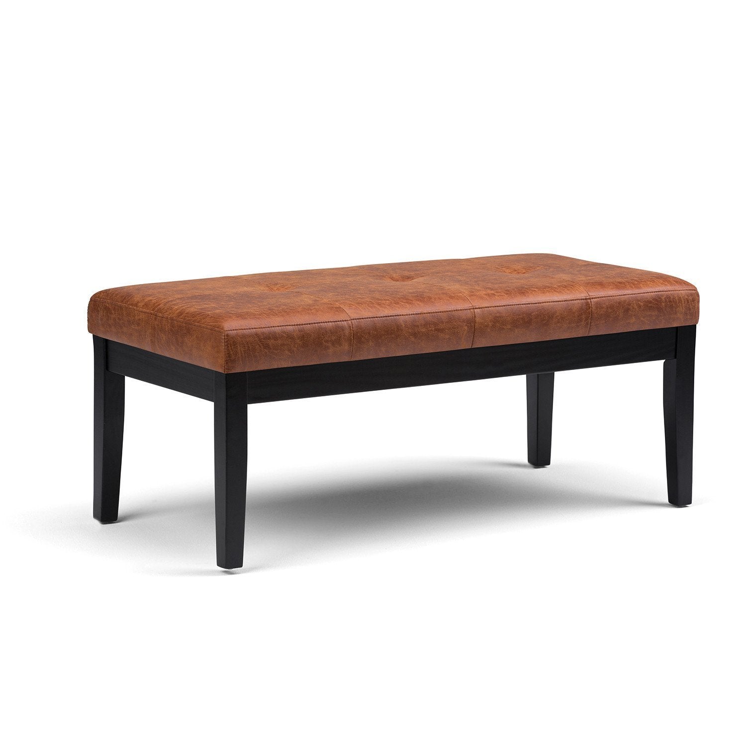 Lacey Ottoman Bench in Distressed Vegan Leather