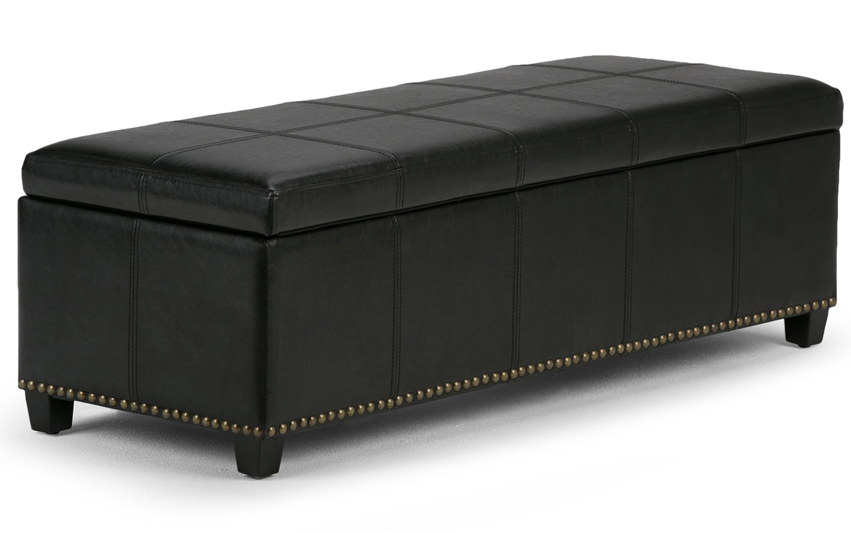 Kingsley Large Storage Ottoman in Vegan Leather