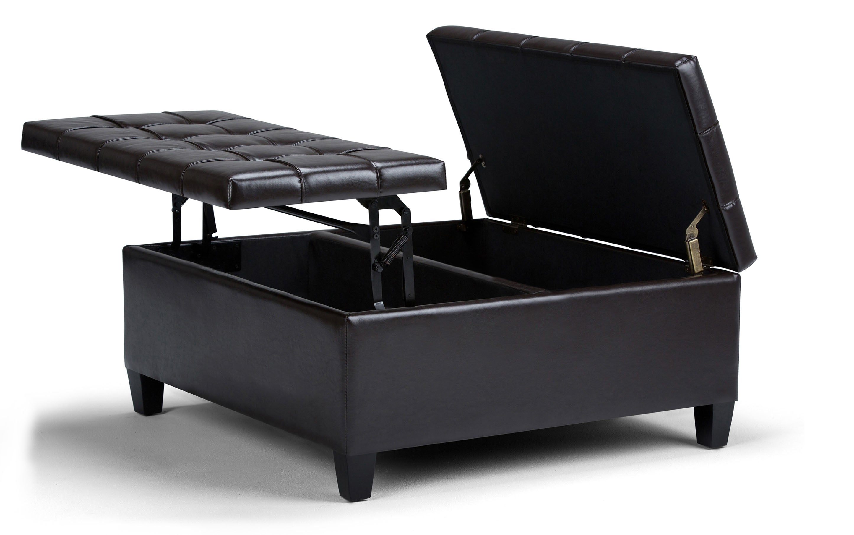 Harrison Coffee Table Ottoman in Vegan Leather