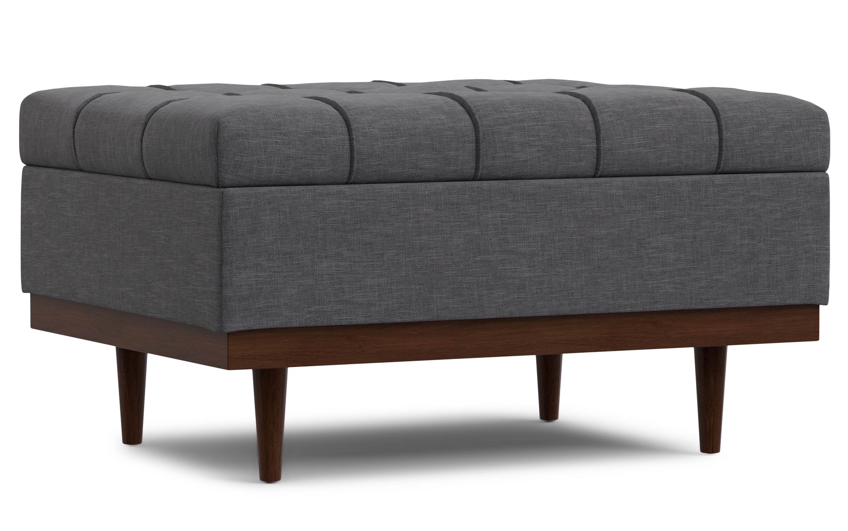 Mariah Coffee Table Storage Ottoman in Linen