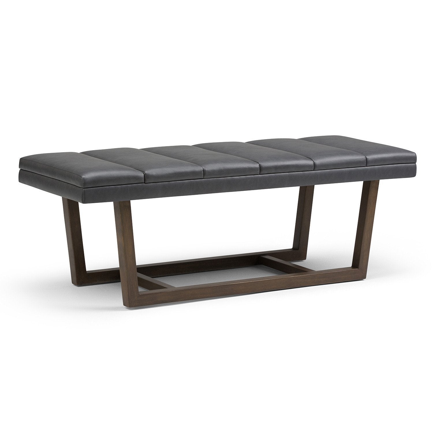 Jenson Ottoman Bench - Stone Grey Vegan Leather