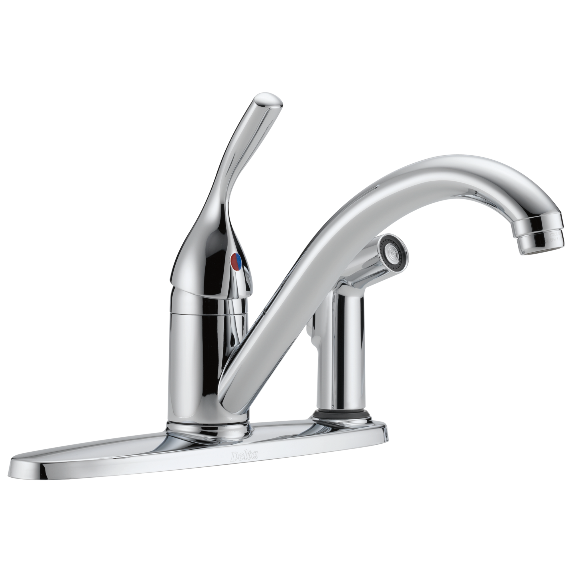 Delta 134 / 100 / 300 / 400 Series:300 Single Handle Kitchen Faucet with Integral Spray