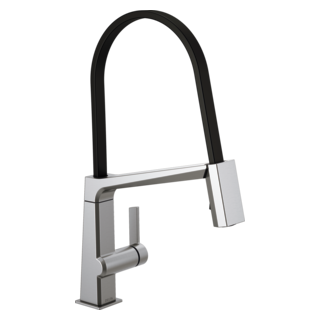 Delta Pivotal: Single Handle Exposed Hose Kitchen Faucet