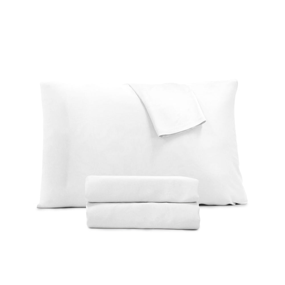 230 Thread Count 4 Piece Bamboo Sheet Set (White Queen)