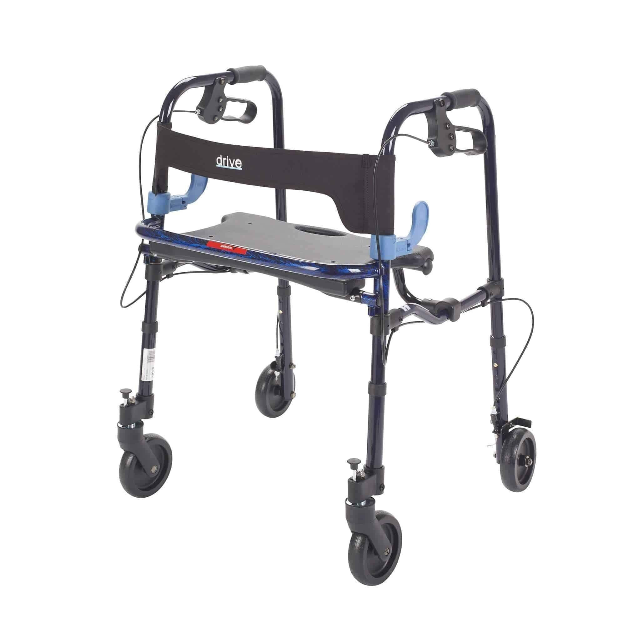 Drive Medical Clever Lite Walker Rollator Junior 5 Wheels Flame Blue