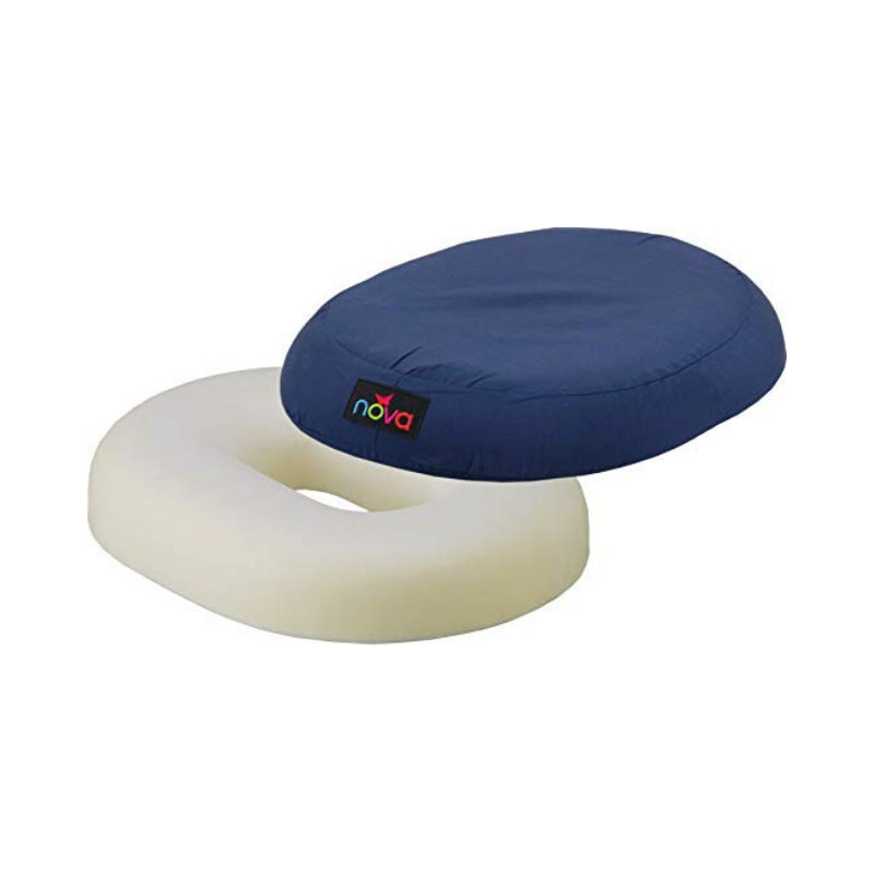 Nova Medical Donut Pillow Seat Cushion with High Density Molded Foam & Removable Washable Cover