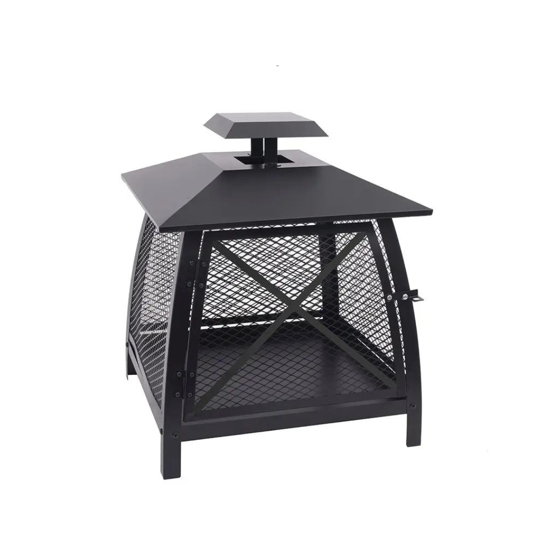 Blue Sky 360 Degree Outdoor Steel Patio Fireplace with Rain Guard