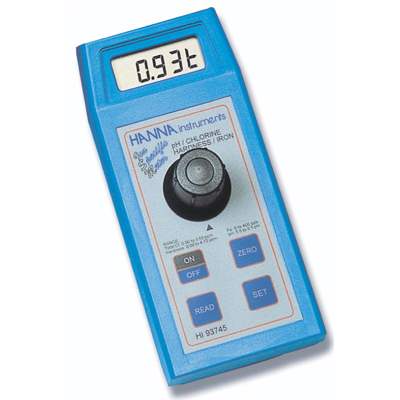 Hanna (HI93745) Free and Total Chlorine, Total Hardness, Iron and pH Photometer with 555 nm LED