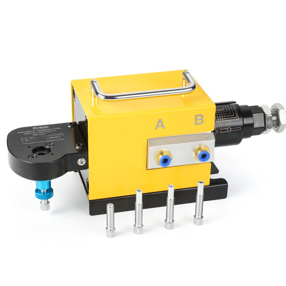 AM-1257 Pneumatic Crimping Machine for AWG20-10 Solid Contacts and Heavy Duty Contacts