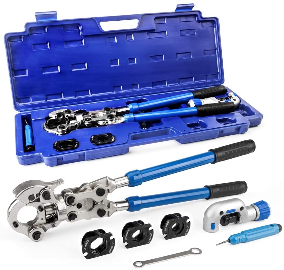 Copper Pipe Pressing Tool Kit with Cutter & Deburring Tool for ProPress Copper Fittings