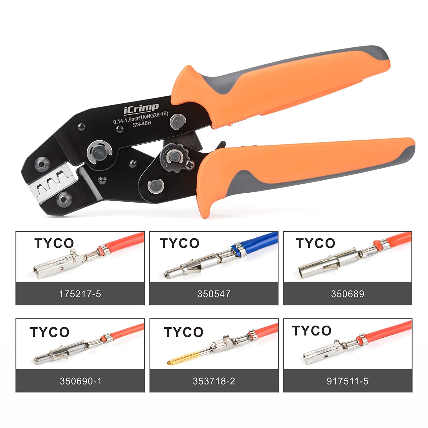 SN-48B Wire Crimping Tool for AWG26-16 Dupont & JST-SM Molex Connectors and Terminals