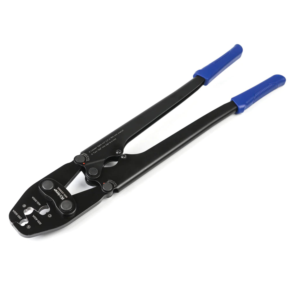 IWS-25500A Battery Cable Crimper for 250A~500A Open Barrel Lug, Lead-Free OEM Battery Terminals