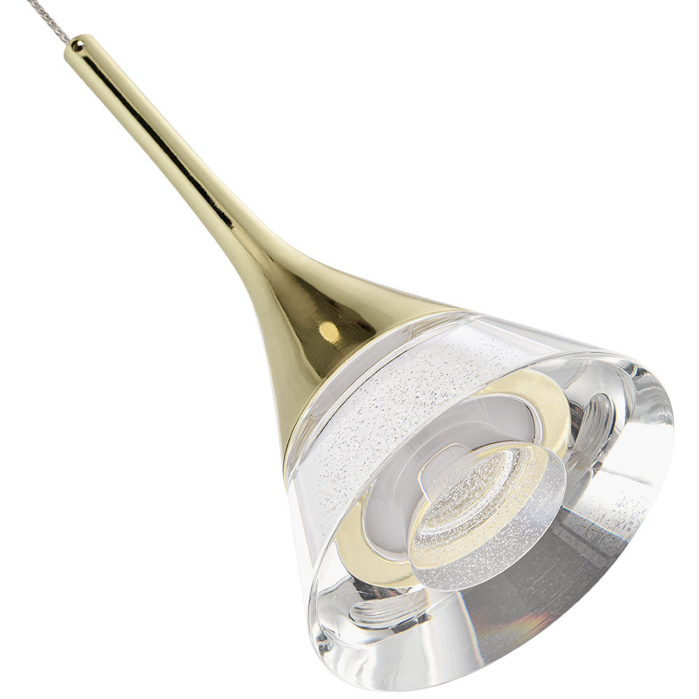 VONN Artisan Amalfi VAP2211GL 4.75"" Integrated LED ETL Certified Height Adjustable Pendant w/ Cone Shade, Gold