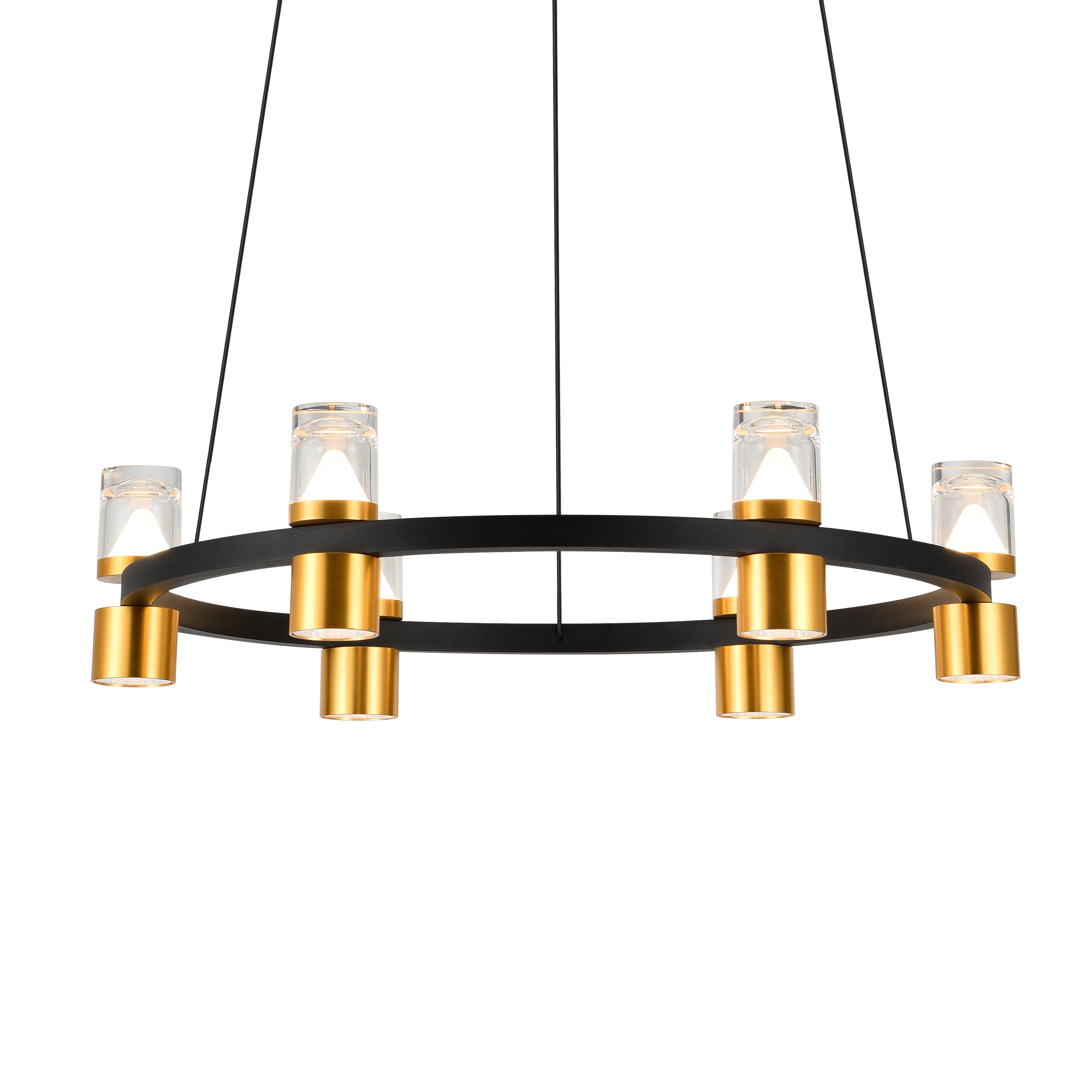 VONN Artisan Ellegi VMC34224BL 24"" Integrated LED ETL Certified Pendant, Height Adjustable Chandelier, Black