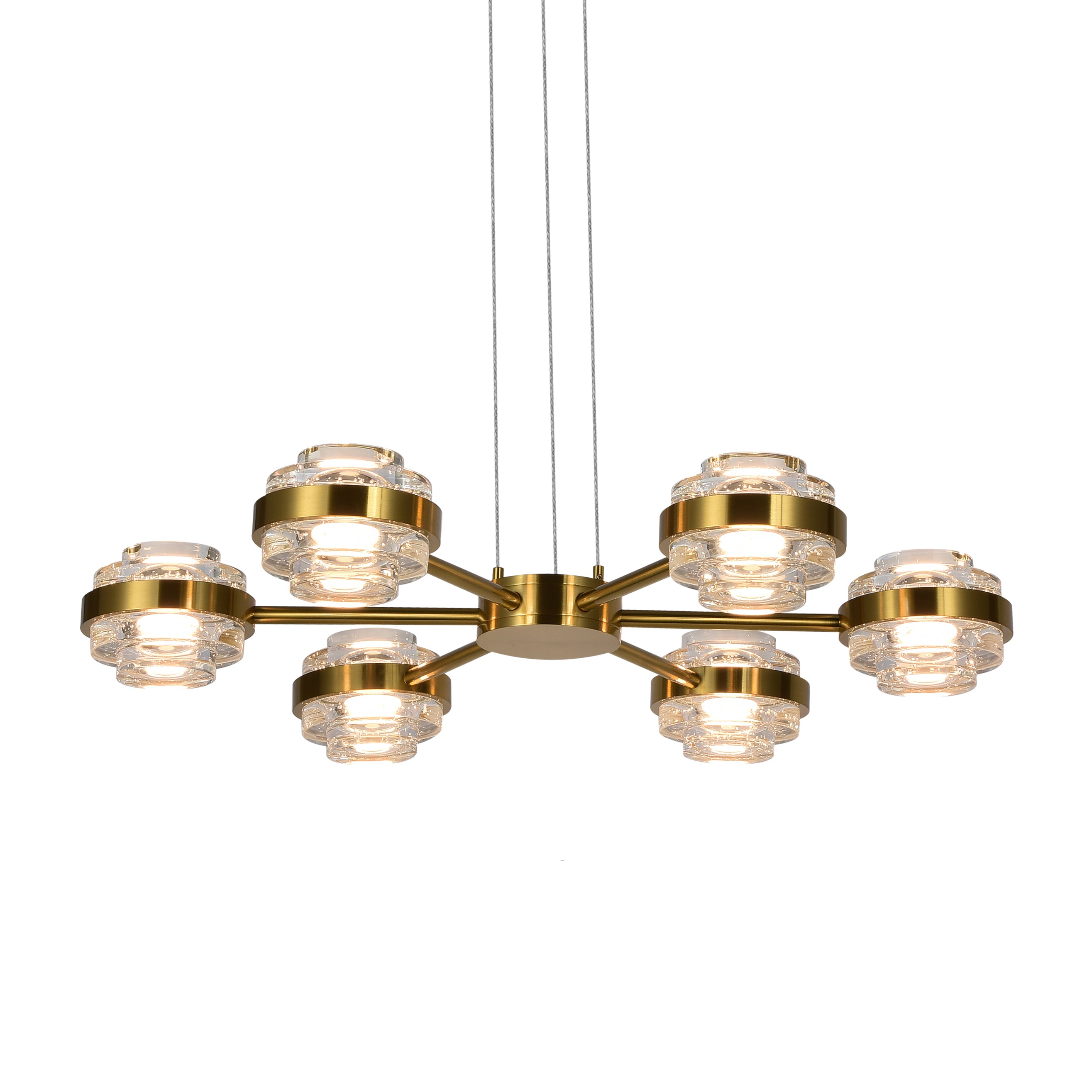 VONN Artisan Milano VAP2336AB 25"" Integrated LED ETL Certified Pendant, Height Adjustable Chandelier, Antique Brass