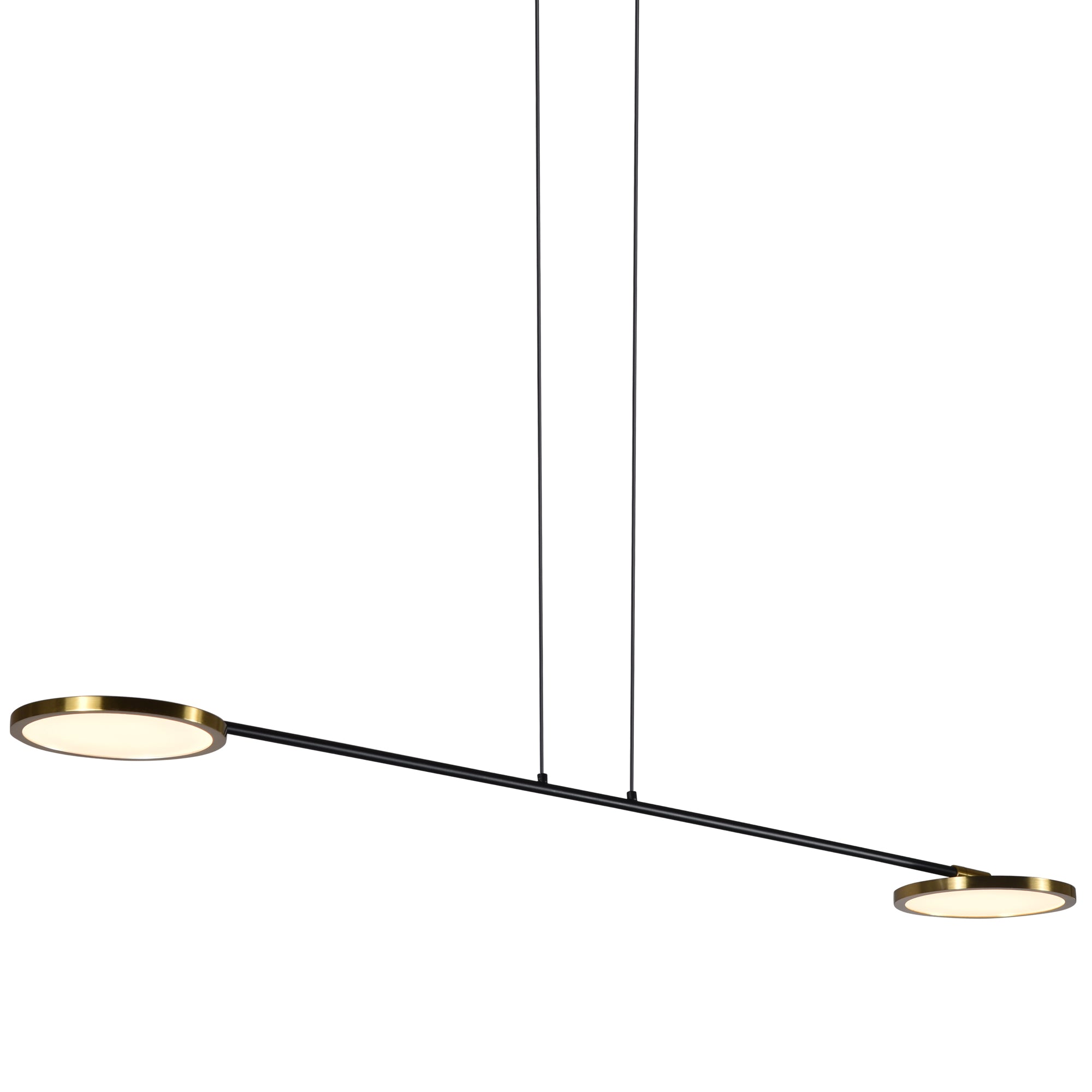 VONN Artisan Torino VAP2192AB 39"" Integrated LED ETL Certified Height Adjustable Pendant, Rotating Disks, Antique Brass