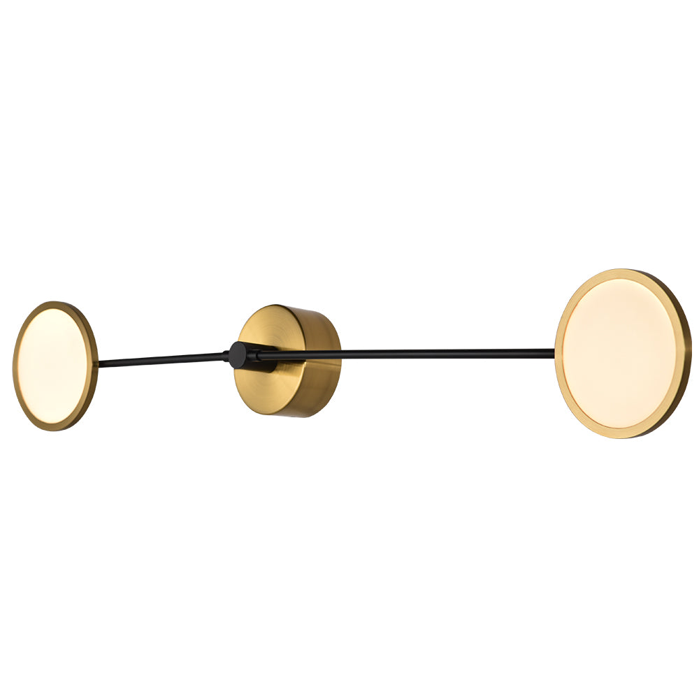 VONN Artisan Torino VAW1192AB 39"" Integrated LED ETL Certified Wall Sconce, Rotating LED Circular Disks, Antique Brass