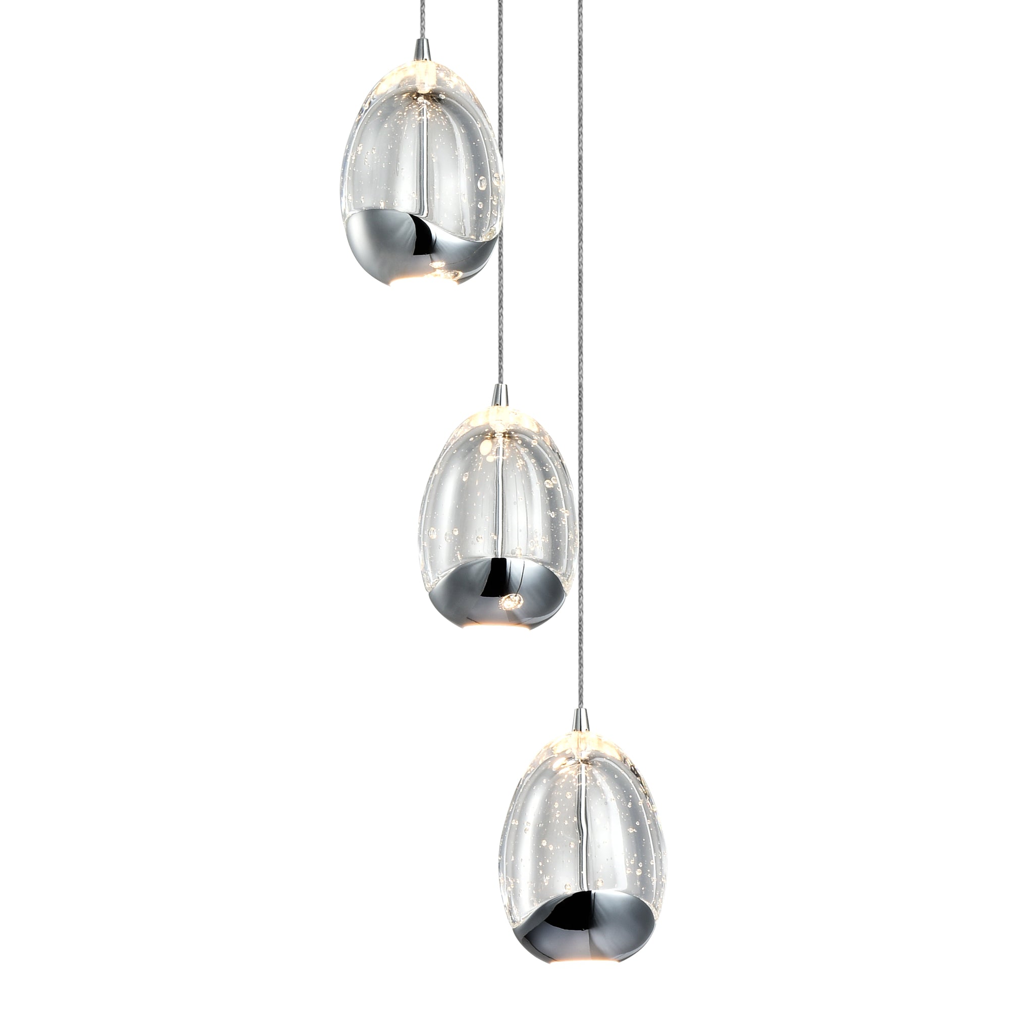 VONN Artisan Venezia VAP2203CH 3-Light Integrated LED ETL Certified Pendant, Height Adjustable Chandelier, Black