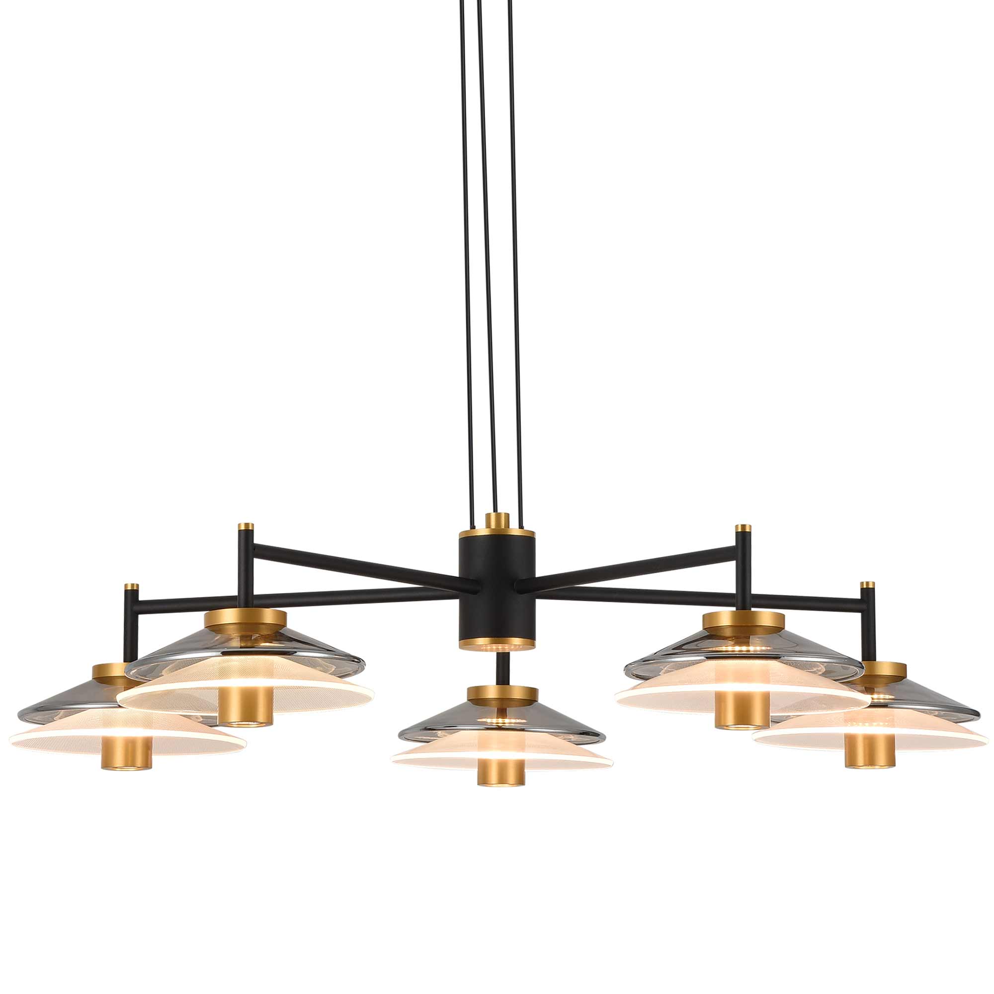 VONN Artisan Verona VAC3315BL 31"" Integrated LED ETL Certified Pendant, Height Adjustable Chandelier, Black