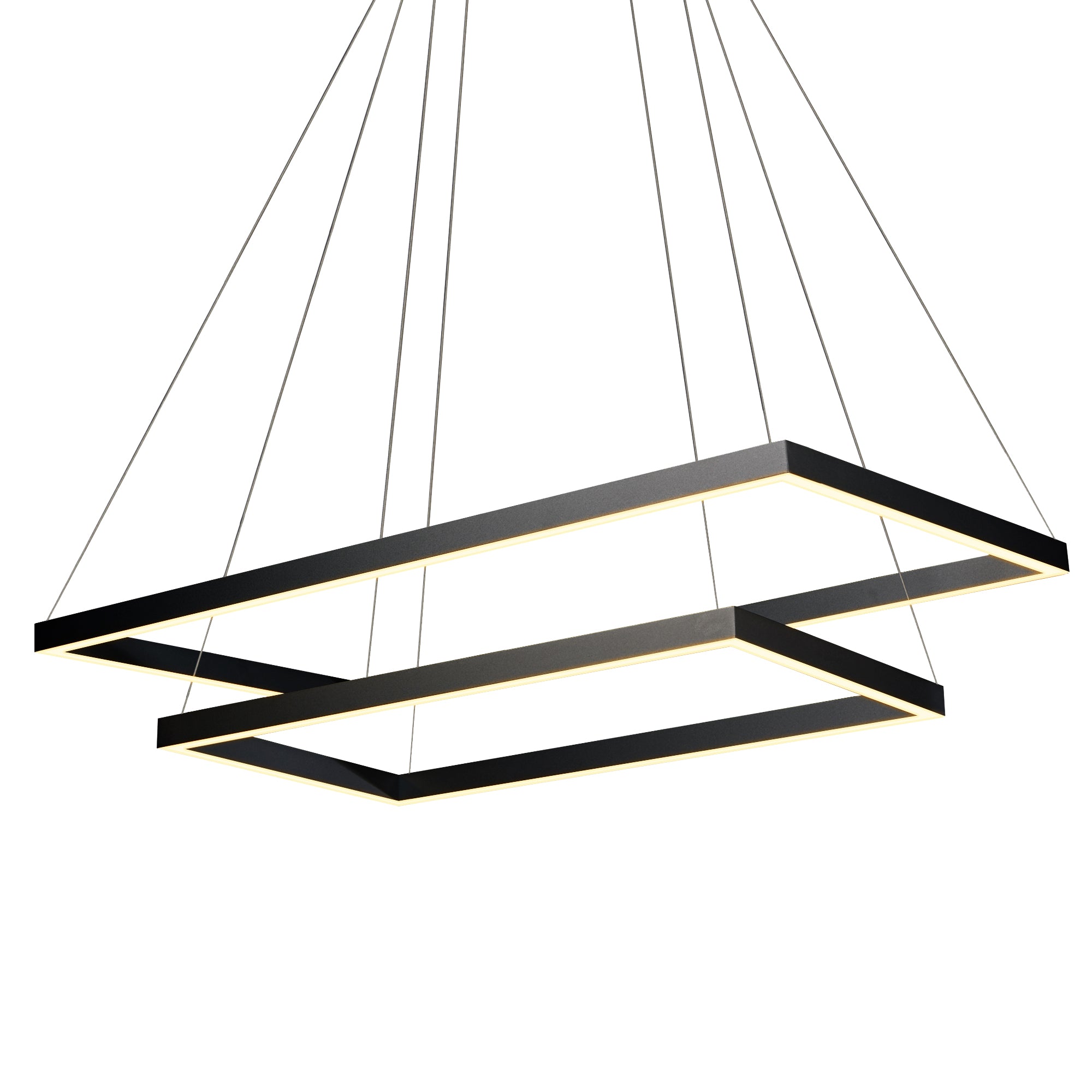 VONN Atria Duo VMC31710BL 29"" Integrated LED ETL Certified Square Chandelier Height Adjustable Pendant in Black