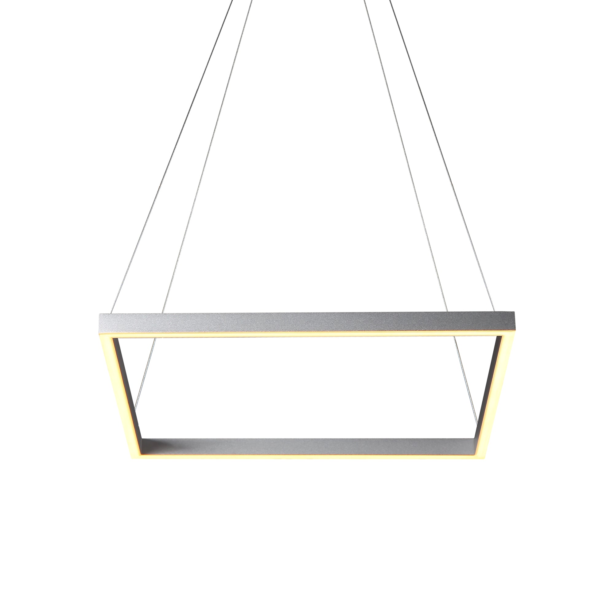 VONN Atria VMC31620AL 20"" Integrated LED ETL Certified Square Chandelier Pendant, Height Adjustable Chandelier in Silver