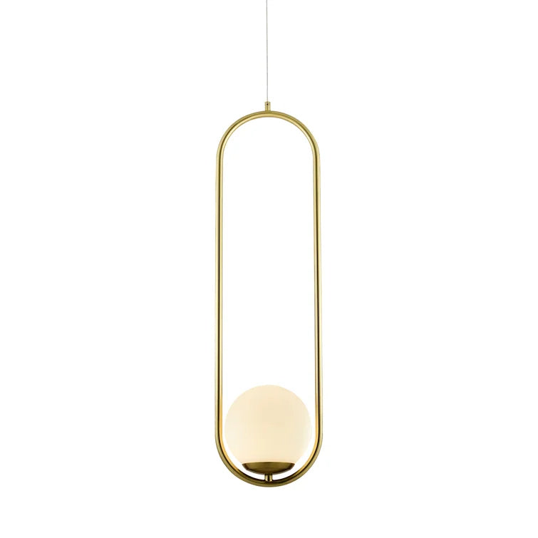 VONN Capri VCP2105AB 7"" Integrated LED ETL Certified Height Adjustable Pendant Light with Glass Shade, Antique Brass