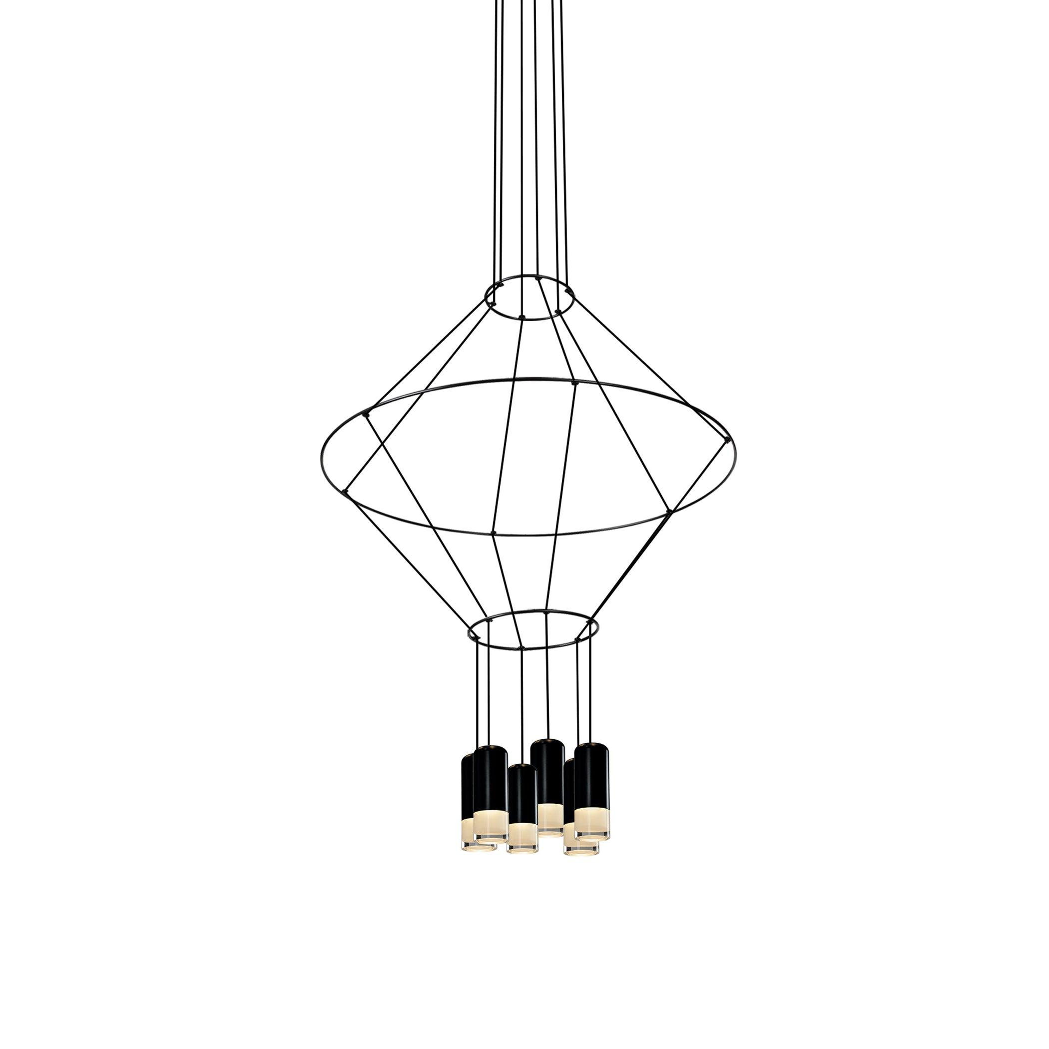 VONN Expression VEP28206BL 24"" 6-Light ETL Certified Integrated LED Height Adjustable Pendant in Black