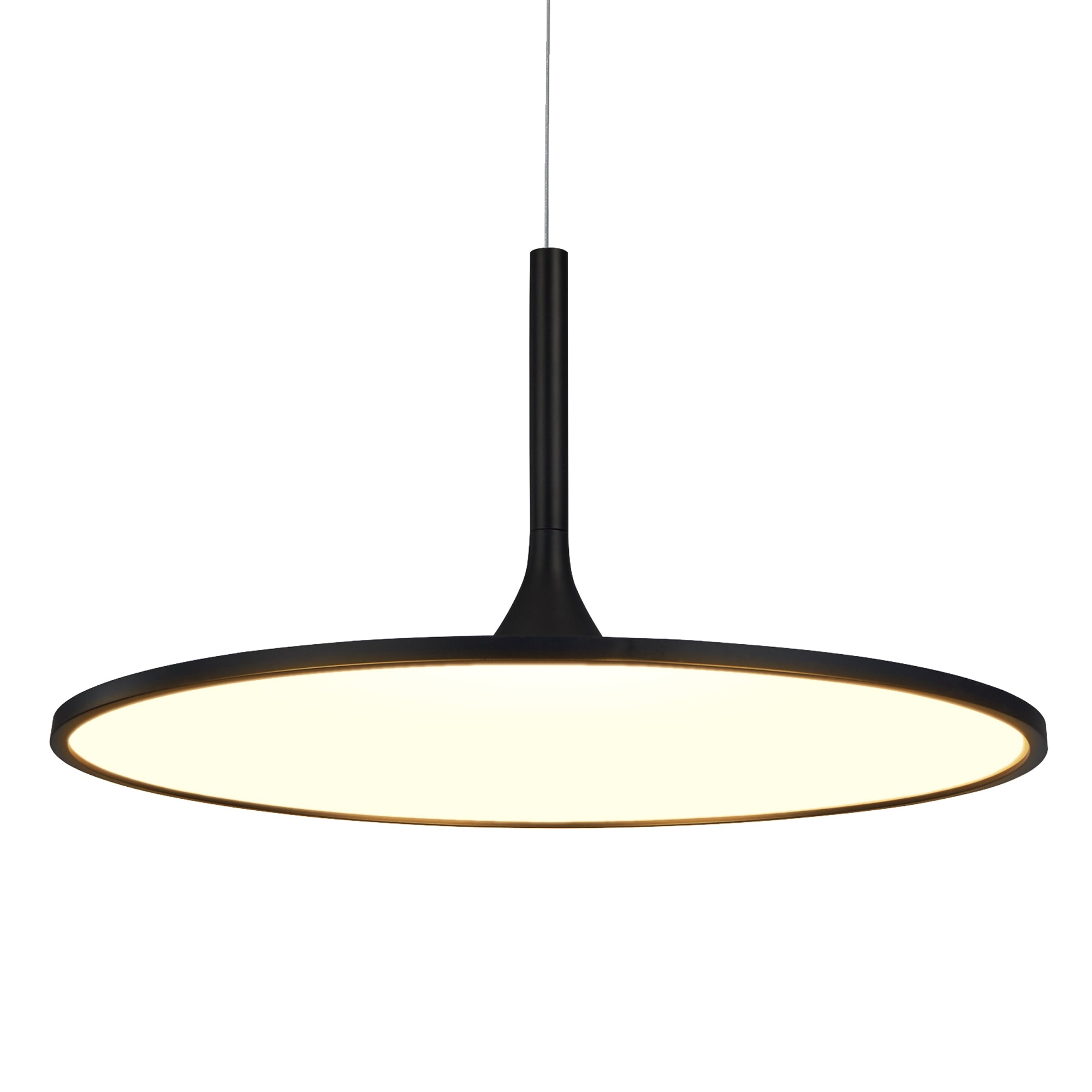 VONN Salm VMC31820BL 24"" Integrated LED ETL Certified Pendant, Height Adjustable Disc Chandelier in Black