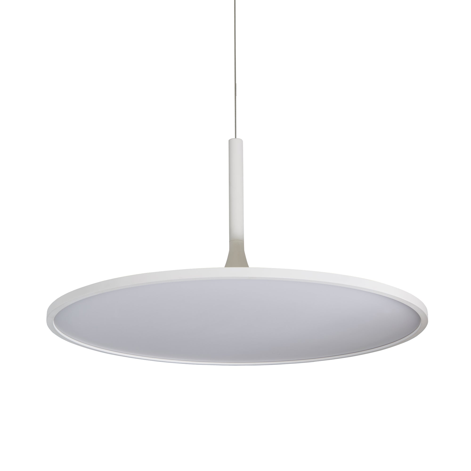 VONN Salm VMC31820SW 24"" Integrated LED ETL Certified Pendant, Height Adjustable Disc Chandelier in White