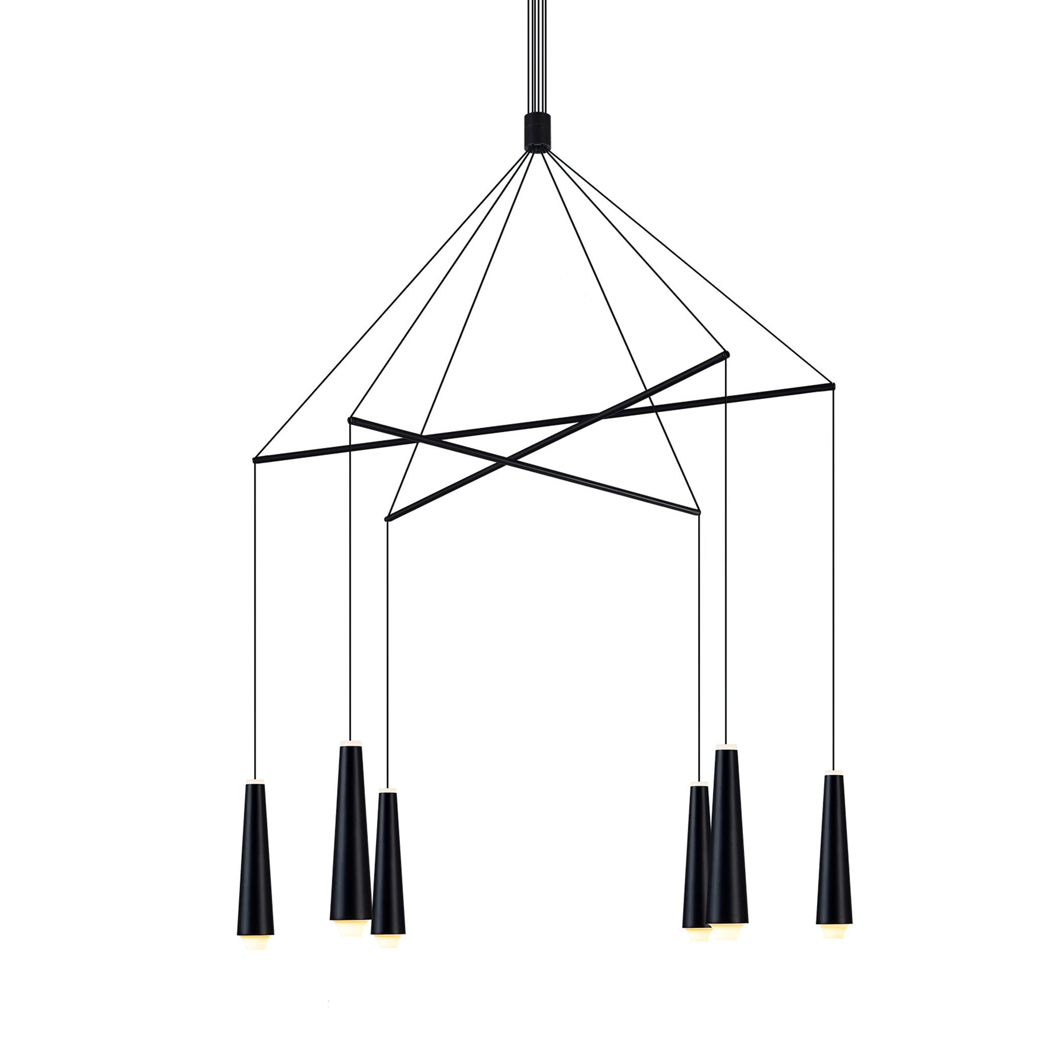 VONN Expression VEC39160BL 25"" Black Chandelier Adjustable Light Fixture